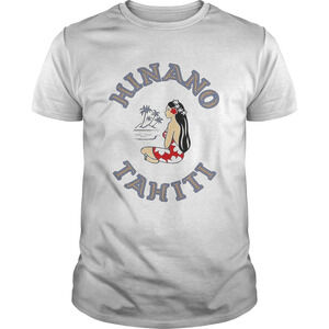 Hinano Tahiti Girl Beach Coconut Tree Island Vibes T-Shirt